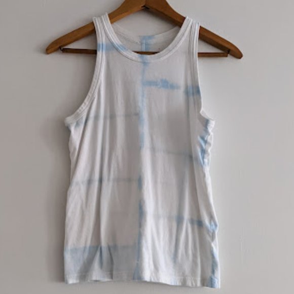 Everlane Tops - Everlane White and Blue Tie Dyed Tank Top Size M